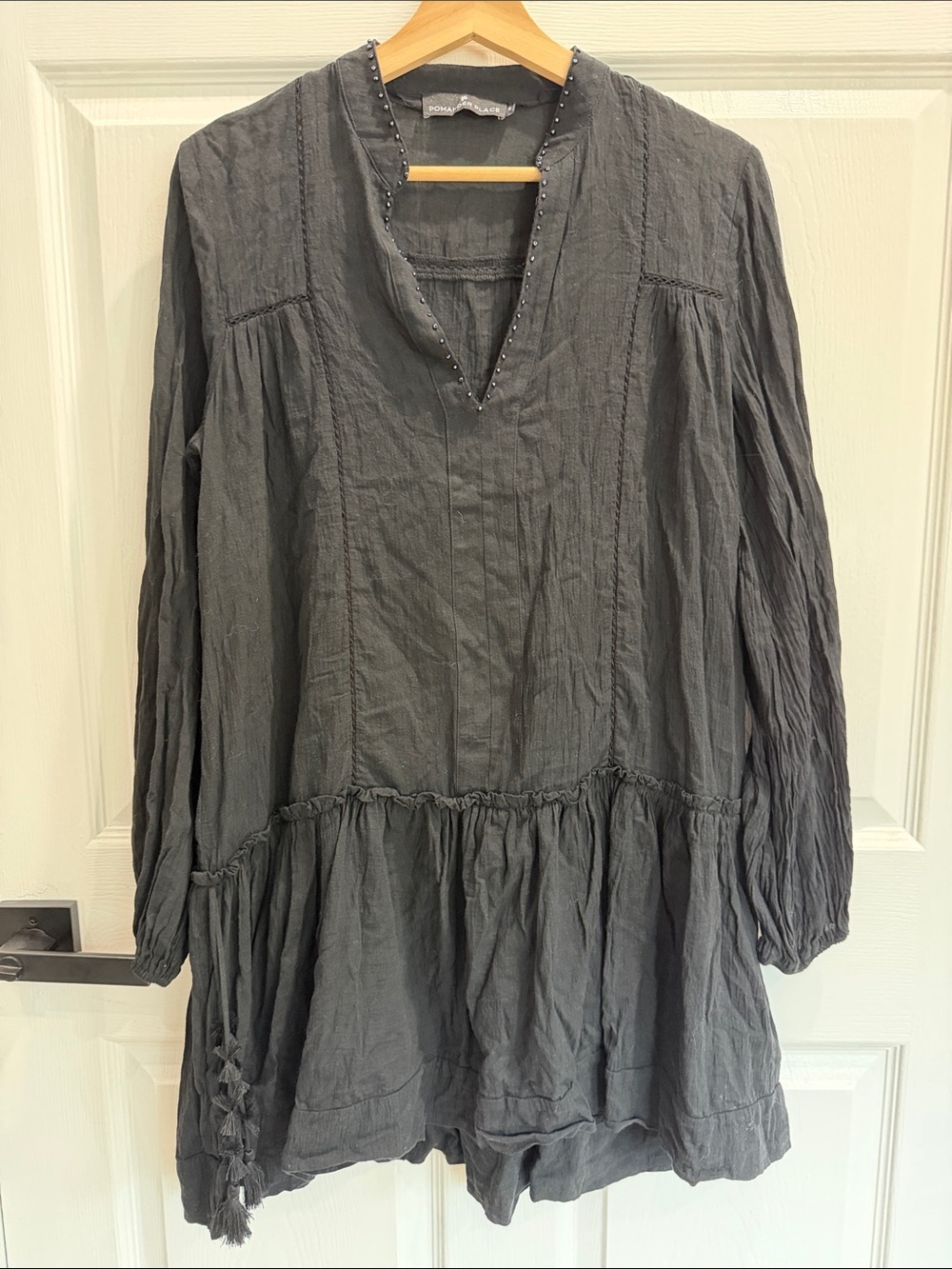 Pomander Place Charcoal Gray Long Sleeve Tunic Dress